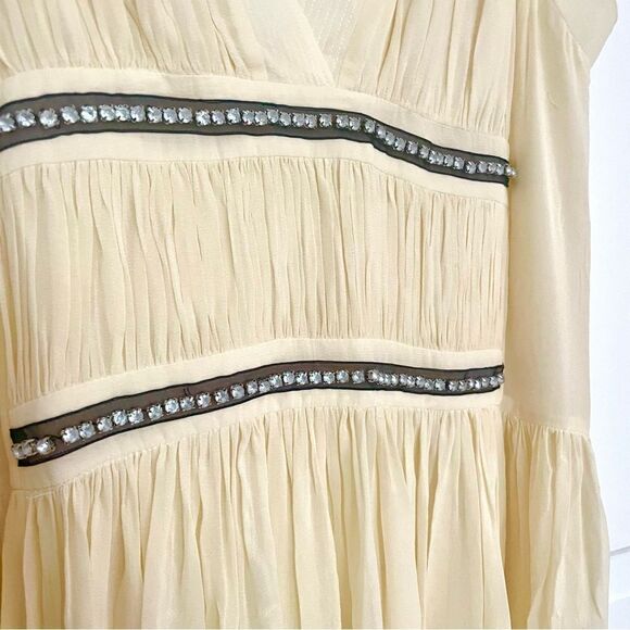 Theory Silk Grecian Goddess Cream Dress - Picture 5 of 9